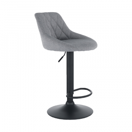 Scaun bar, material textil gri/negru, TERKAN [2]
