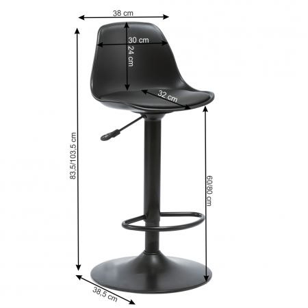 Scaun bar, negru, DOBBY [1]
