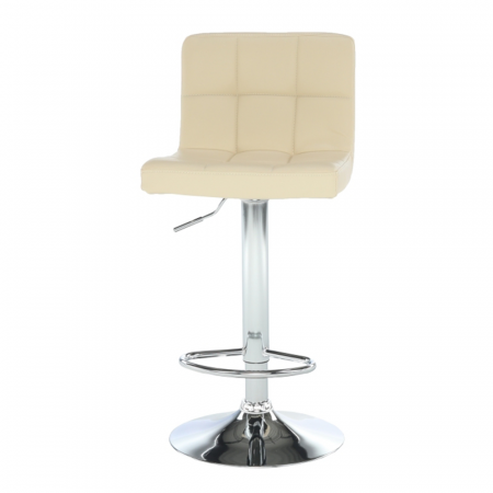 Scaun bar, piele ecologică bej/crom, KANDY NEW [1]