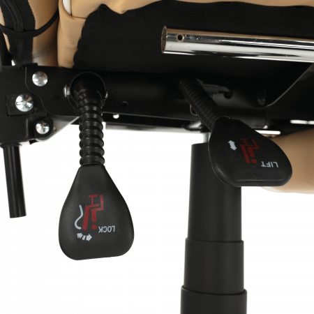 Scaun birou, piele eco bej/alb, cu suport pentru picioare [5]