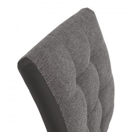 Scaun bucătărie, material textil gri deschis/piele ecologică gri/crom, SALOMA NEW [4]