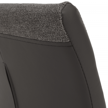 Scaune bucatarie - Scaun bucătărie, material textil gri deschis/piele ecologică gri/crom, SALOMA NEW