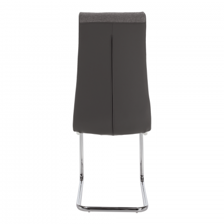 Scaun bucătărie, material textil gri deschis/piele ecologică gri/crom, SALOMA NEW [7]