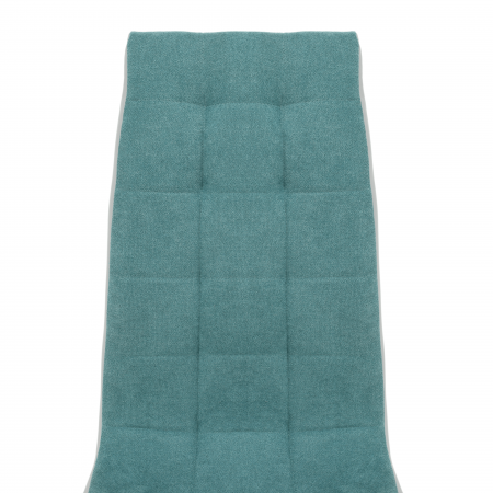 Scaun bucătărie, material textil mentol/piele ecologică gri/crom, SALOMA NEW [10]