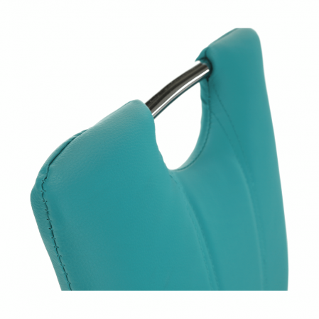 Scaun bucătărie, piele ecologică albastru petrol/crom, OLIVA NEW [4]