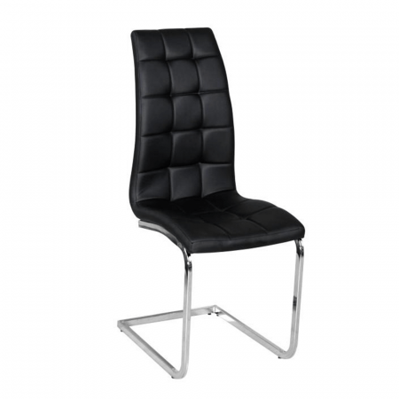 Scaune bucatarie - Scaun bucătărie, piele ecologică negru/crom, DULCIA