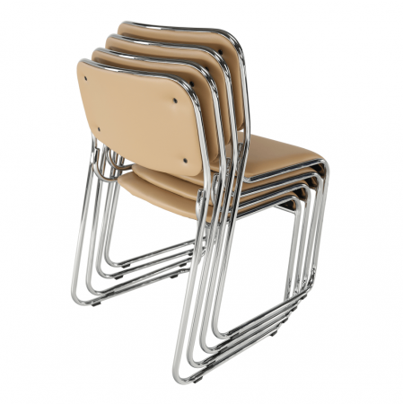 Scaun conferinţă, piele ecologică maro, BULUT [10]