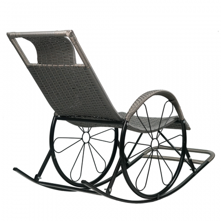 Scaun de balansare, ratan/metal, gri, ROKIN [4]