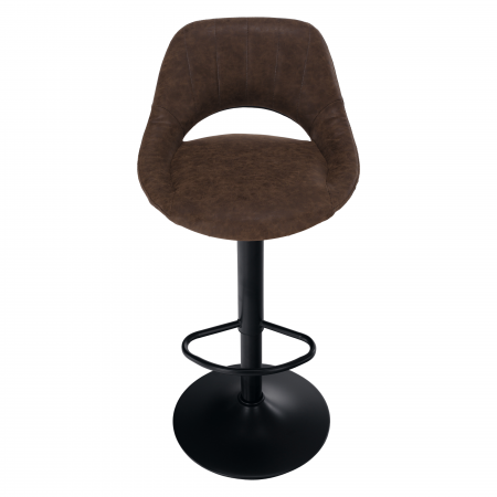 Scaun de bar, material textil maro cu efect de piele întoarsă, LORASA NEW [1]