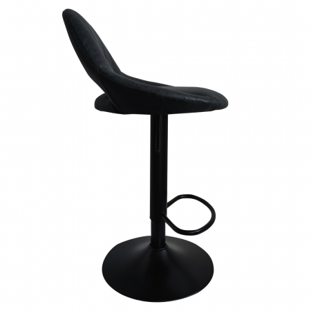 Scaun de bar, material textil negru cu efect de piele întoarsă, LORASA NEW [4]