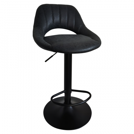 Bucatarie - Scaun de bar, material textil negru cu efect de piele întoarsă, LORASA NEW