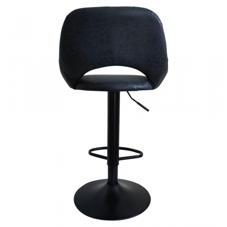 Scaun de bar, material textil negru cu efect de piele întoarsă, LORASA NEW [3]