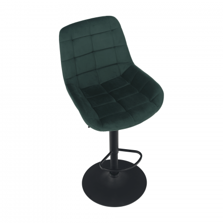 Scaun de bar, material textil Velvet verde închis, CHIRO [5]