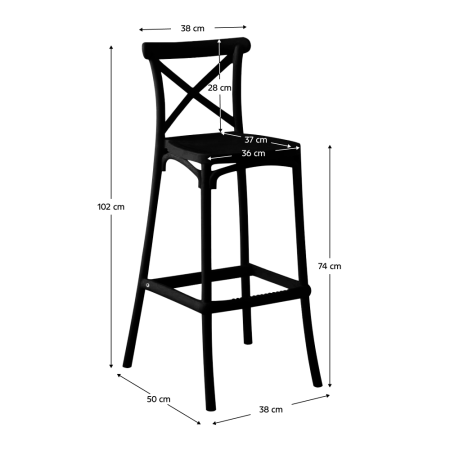 Scaun de bar, negru, SAVITA TYP 2 [4]