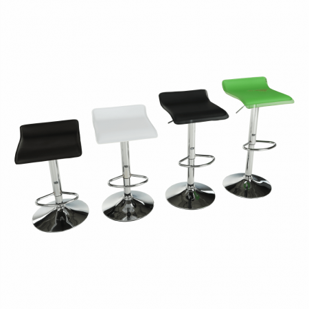 Scaun de bar, piele eco neagră/crom, LARIA NEW [1]