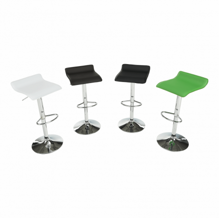 Scaun de bar, piele eco neagră/crom, LARIA NEW [16]