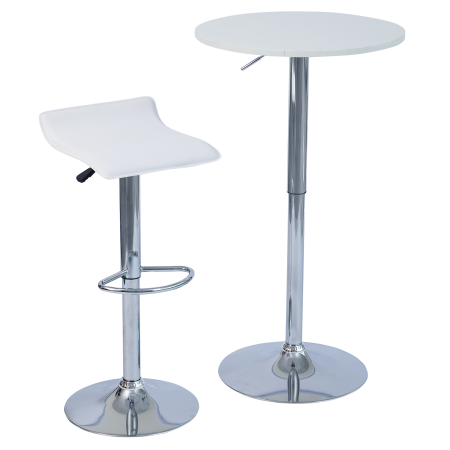Scaun de bar, piele ecologică alb/crom LARIA 2 NEW [3]