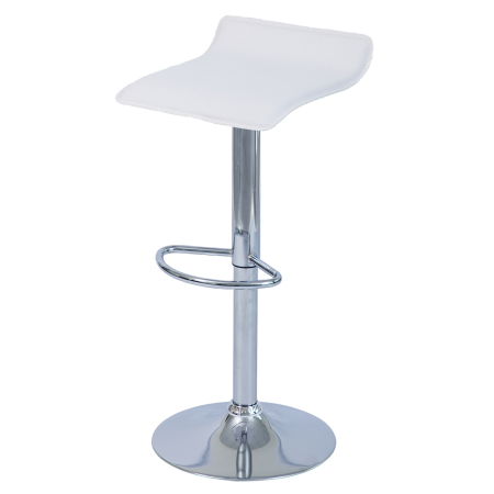 Scaun de bar, piele ecologică alb/crom LARIA 2 NEW [2]