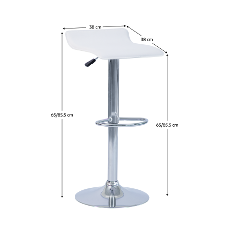 Scaun de bar, piele ecologică alb/crom LARIA 2 NEW [9]