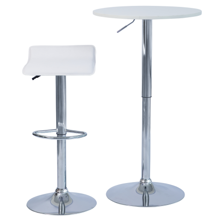 Scaun de bar, piele ecologică alb/crom LARIA 2 NEW [4]