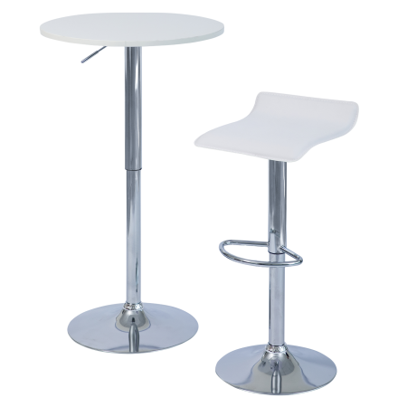 Scaun de bar, piele ecologică alb/crom LARIA 2 NEW [6]