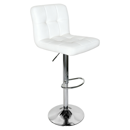 Bucatarie - Scaun de bar, piele ecologică albă/crom, KANDY 2 NEW