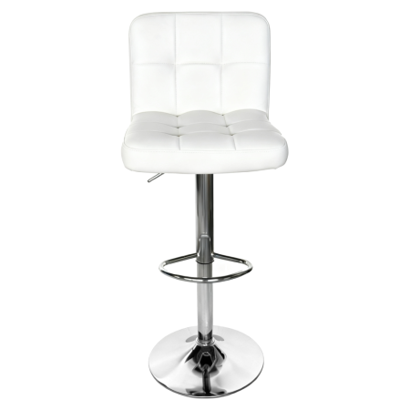 Scaun de bar, piele ecologică albă/crom, KANDY 2 NEW [1]