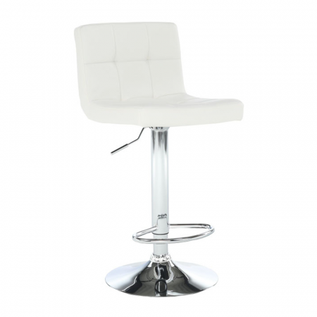 Bucatarie - Scaun de bar, piele ecologică albă/crom, KANDY NEW