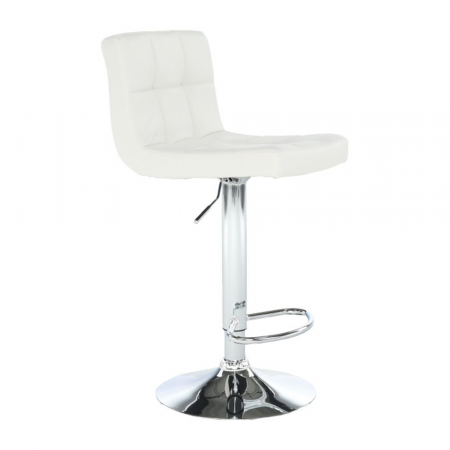 Scaun de bar, piele ecologică albă/crom, KANDY NEW [6]