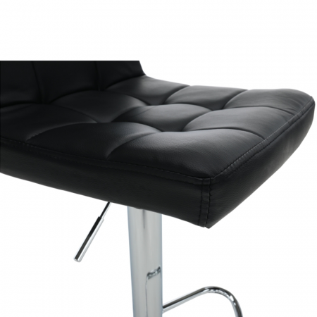Scaun de bar, piele ecologică negru/crom, KANDY NEW [3]