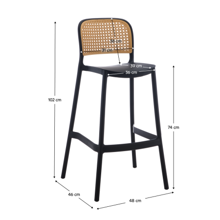 Scaun de bar, stivuibil, negru/bej, RAVID NEW TYP 3 [8]