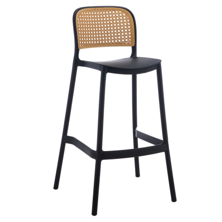 Scaune bucatarie - Scaun de bar, stivuibil, negru/bej, RAVID NEW TYP 3