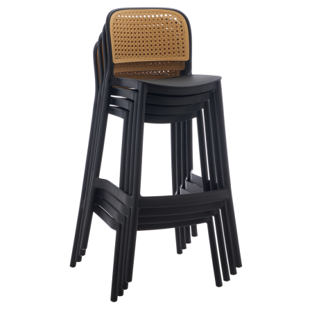 Scaun de bar, stivuibil, negru/bej, RAVID NEW TYP 3 [7]
