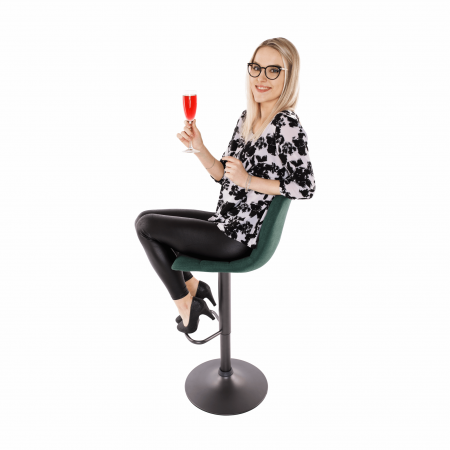 Scaun de bar, verde / negru, LAHELA [5]