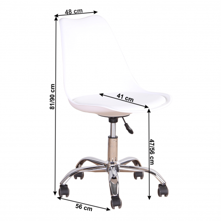 Scaun de birou, alb, DARISA NEW [4]