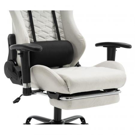 Scaun de birou/gaming, alb/negru, PAPIBAS [20]