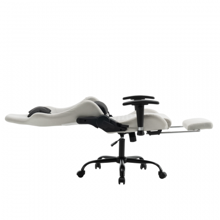 Scaun de birou/gaming, alb/negru, PAPIBAS [6]