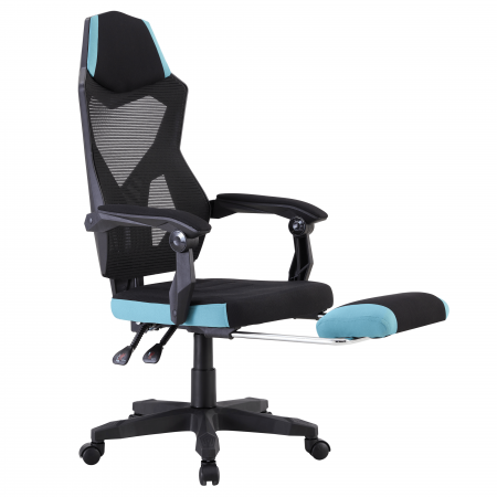 Scaun de birou / gaming, culoare neagră / neo mentă, JORIK NEW [6]