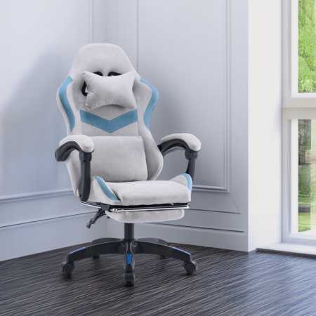 Scaun de birou/gaming, gri/albastru, ZODIA [21]