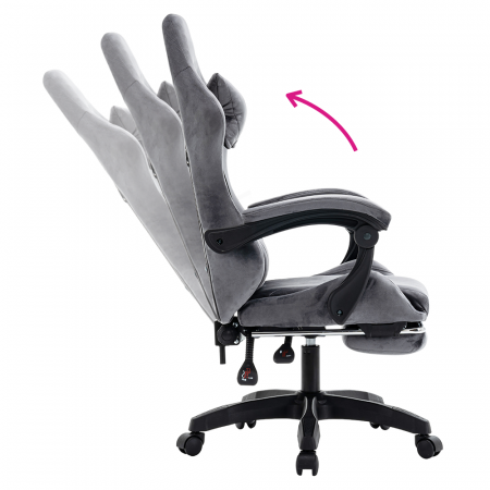 Scaun de birou/gaming, gri, LOPES [17]