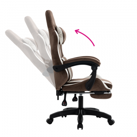 Scaun de birou/gaming, maro/alb, HOSPO [17]