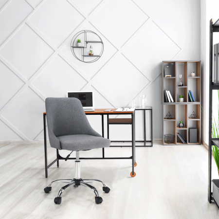 Scaun de birou, gri/crom, EDIZ [2]