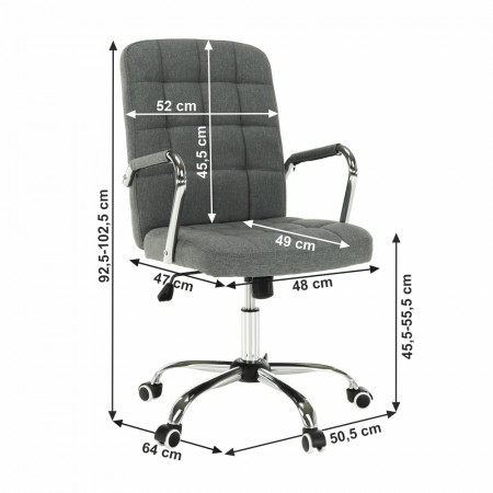Scaun de birou, gri, MORGEN [8]