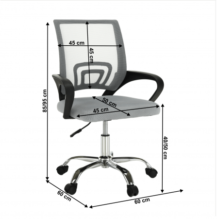 Scaun de birou,  gri/negru, DEX 2 NEW [1]
