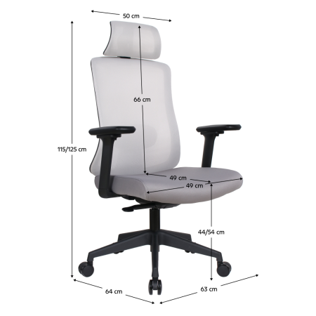 Scaun de birou, gri/negru, ROSANO [5]