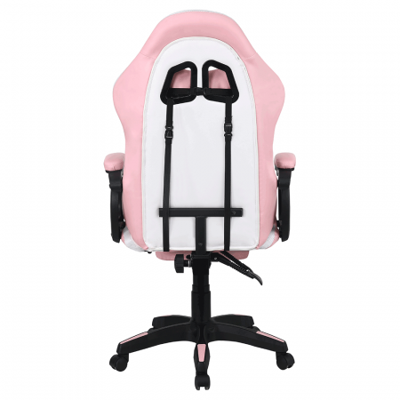 Scaun de birou / joc cu iluminare LED RGB, roz / alb, JOVELA [8]