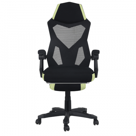 Scaun de birou / joc, negru / verde, JORIK [2]