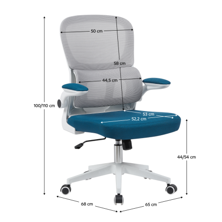 Scaun de birou, maro/petrol/alb, RAMIRO [4]