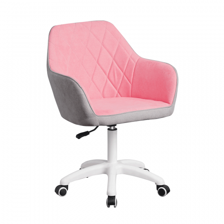 Scaune Birou - Scaun de birou, material roz / gri / alb, SANTY