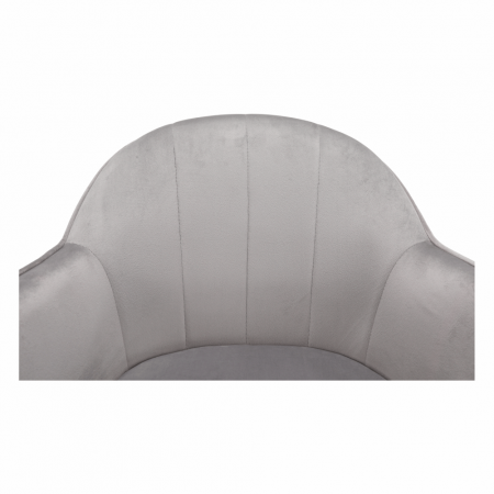 Scaun de birou, material textil din catifea gri deschis / negru, EROL [4]